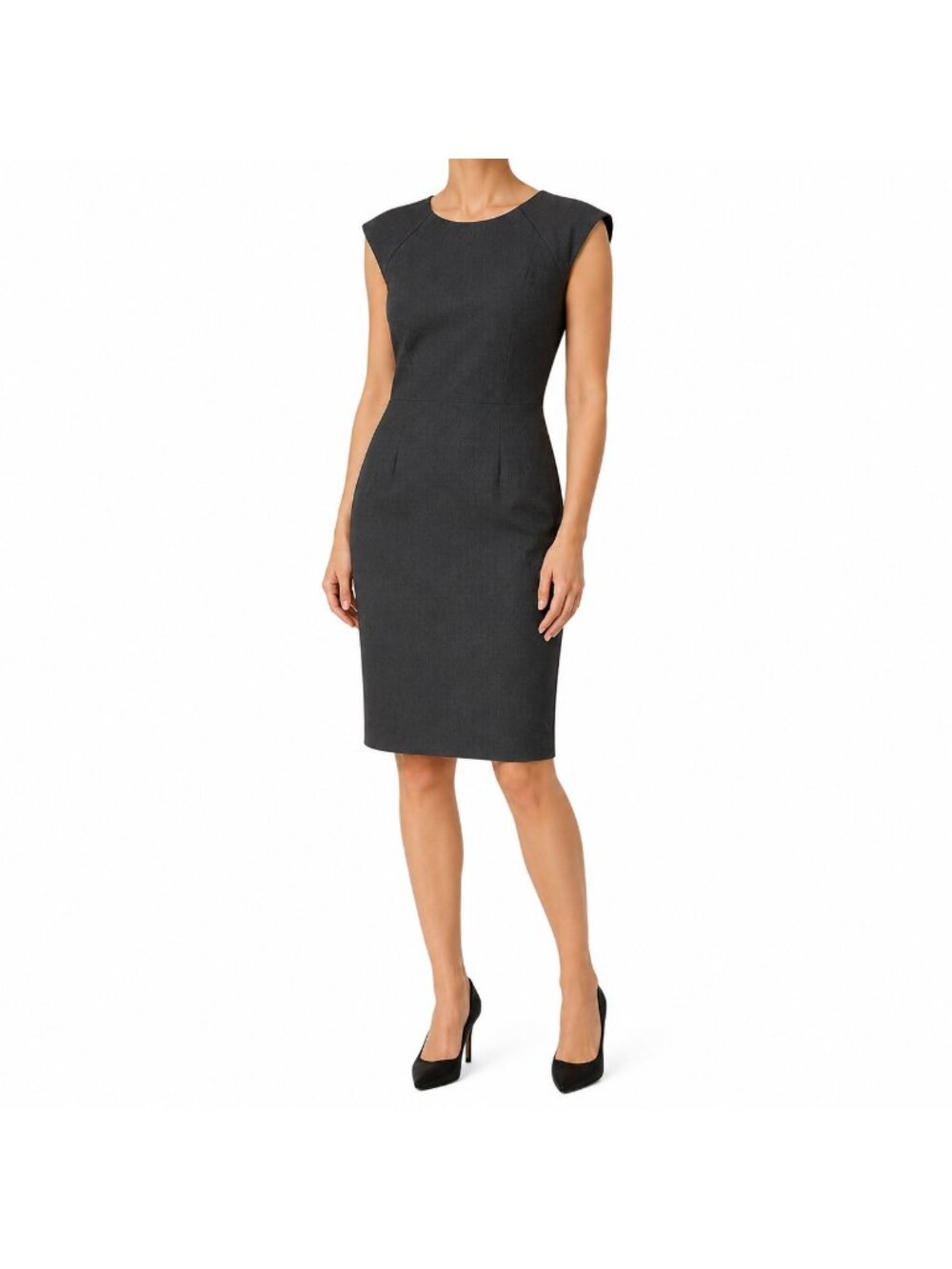 T Tahari Black Grey Sleeveless Sheath Pencil Dress - Size 6